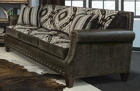 Marshfield Furniture Beckett (Leather) Dark Brown/Gray/Off-White Loveseat-0