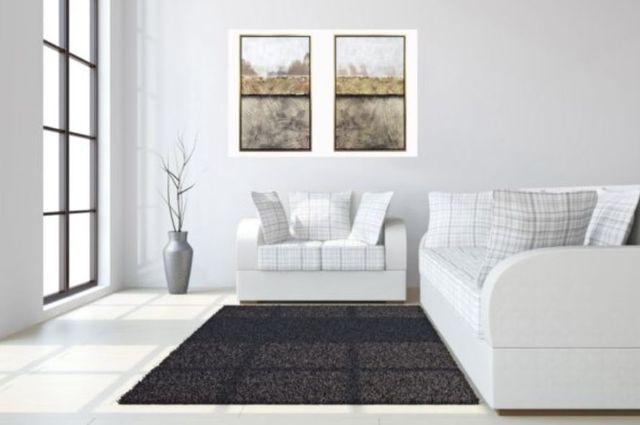 Classy Art 2-Piece 47" Hand Painted Textured Canvas in Frame Wall Art Set-1