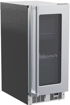 Marvel 15" 39 lb. Stainless Steel Frame Glass Professional Clear Ice Maker