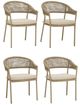 Signature Design by Ashley® Ocean Park 4-Piece Beige Aluminum/Fabric Outdoor Dining Arm Chair-0