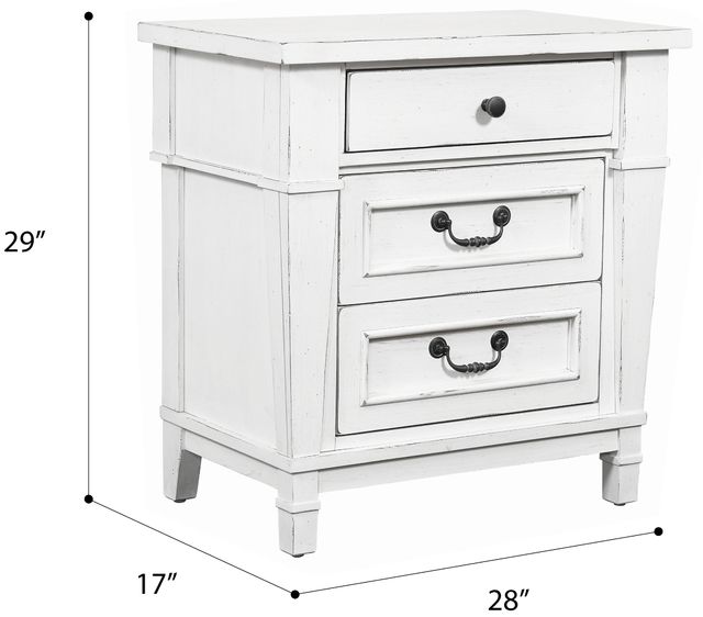 Emerald Home Stoney Creek Antique White Nightstand-2