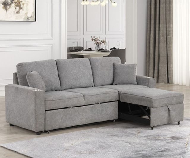 Furniture of America® Kendal Gray Sleeper Sofa-1