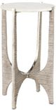 Currey & Company Micha White Accent Table with Antique Nickel Base-0