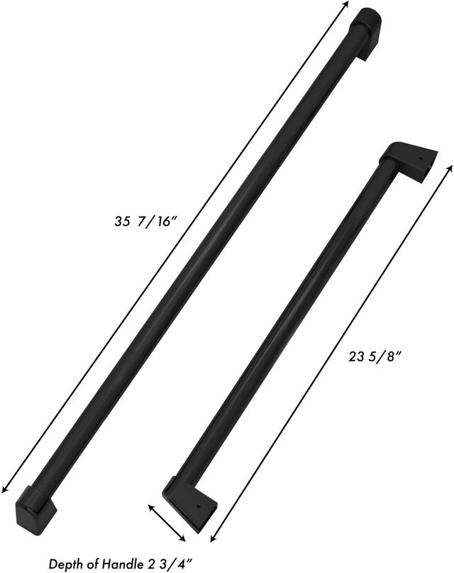 ZLINE Autograph Edition 30" Matte Black Refrigerator Handles-1