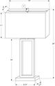 Monarch Specialties Inc. Black Metal Table Lamp with Ivory Shade-1