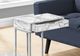 Monarch Specialties Inc. White Marble Look 25"H Drawer C Table with Silver Metal Base-1