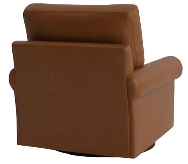 Bassett® Furniture Customizable Benchmade Premier Leather Panel Arm Swivel Chair-3