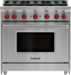 Wolf® 36" Stainless Steel Pro Style Gas Range-0