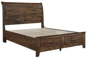 Mazin Furniture Jerrick Burnished Brown Queen Bed-1