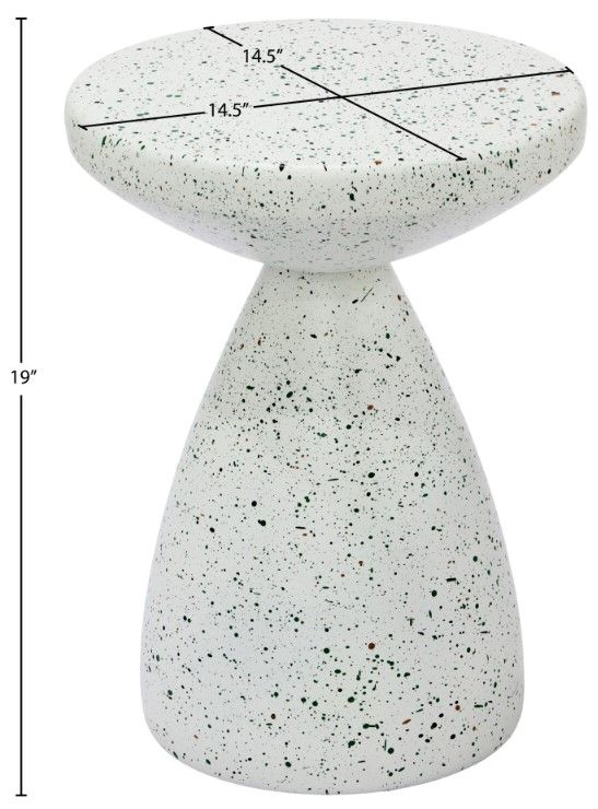 Meridian Furniture Anika White Terrazo End Table-3