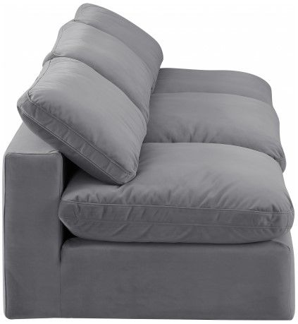 Meridian Furniture Comfy 3-Piece Gray Velvet Armless Sofa -2