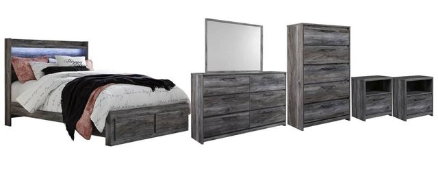 Signature Design by Ashley® Baystorm 6-Piece Gray Queen Panel Storage Bed Set-0