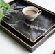 A & B Home Effra 2-Piece Black Marbled Rectangular Tray Set-5