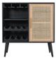 A & B Home Beige/Black Wine Cabinet-1