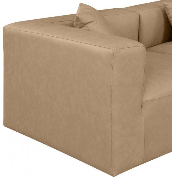 Meridian Furniture Cube 3-Piece Tan Leather Modular Sofa-4