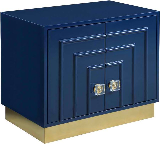 Meridian Furniture Cosmopolitan Navy Lacquer Side Table-0