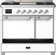 Ilve® Majestic III 40" White Pro Style Dual Fuel Liquid Propane Range with Solid Door and Chrome Trim-1