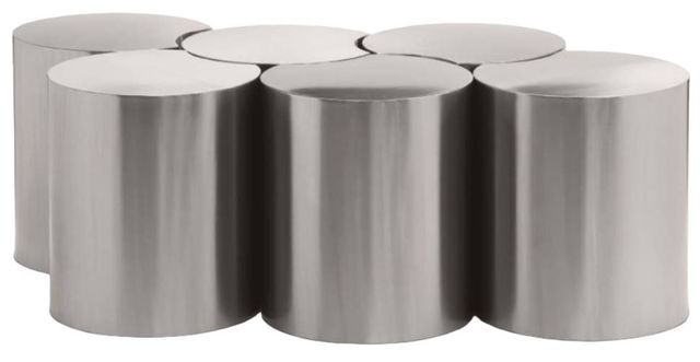 Meridian Furniture Dimple 6-Piece Silver 16" Modular Nesting Coffee Table Set-0