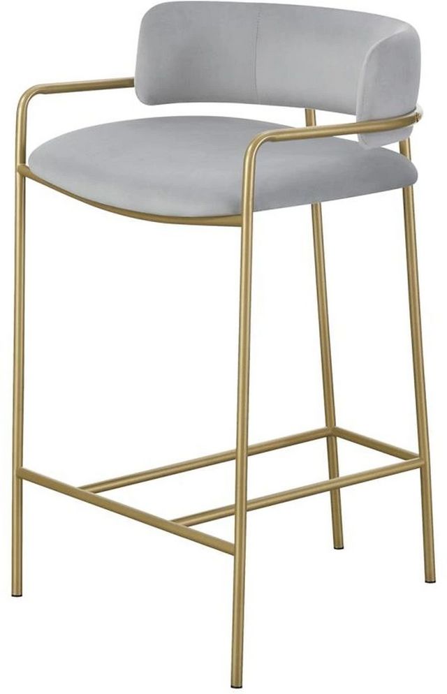 Coaster® Comstock Grey Upholstered Low Back Stool-1
