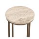 Bassett Mirror Lucia Antique Brass/Beige Travertine Accent Table-1