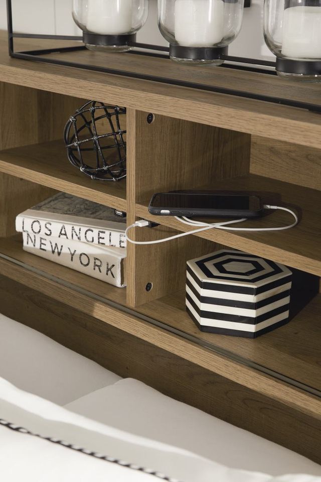 Signature Design by Ashley® Thadamere Light Brown Queen Storage Headboard-4