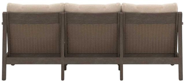 Signature Design by Ashley® Adams Lane Beige/Dark Brown Eucalyptus Outdoor Sofa with Cushion-3
