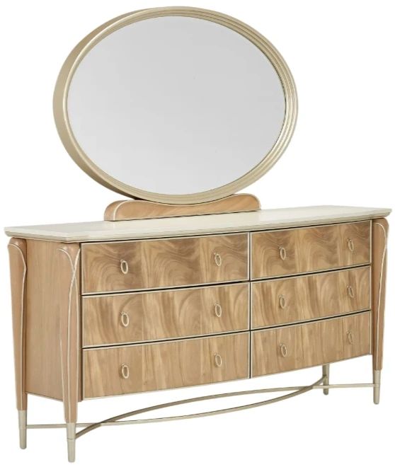 Michael Amini® Villa Cherie Caramel Dresser and Mirror-0