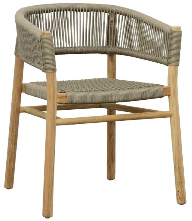 Dovetail Furniture Bettina Natural/Taupe Synthetic Material/Wood Outdoor Dining Chair-0