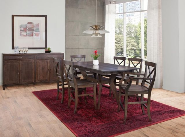 Urban Collections by Yutzy Woodworking Estate Brown 42”x66” Double Pedestal Dining Table-1