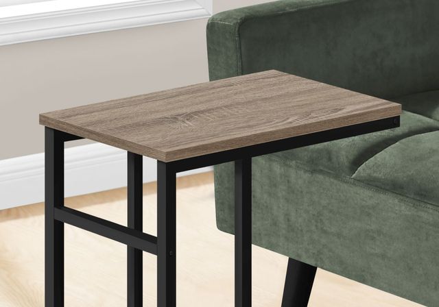 Monarch Specialties Inc. 24"H Dark Taupe Accent Table with Black Metal Frame -3