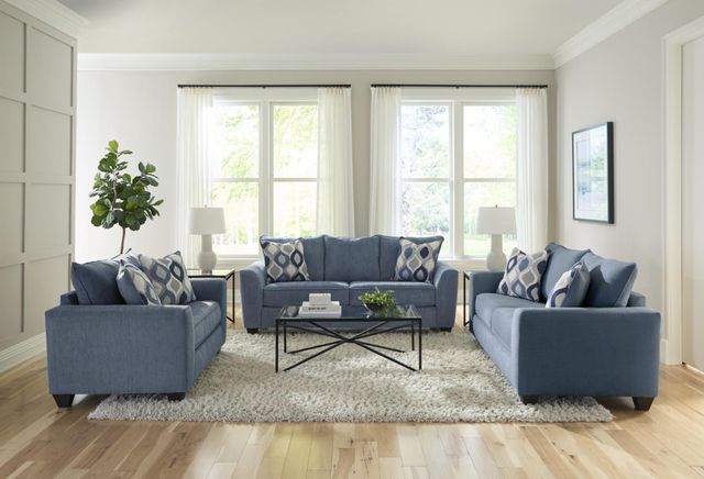 Albany Industries Clearview Blue Twin Sleeper Sofa-2