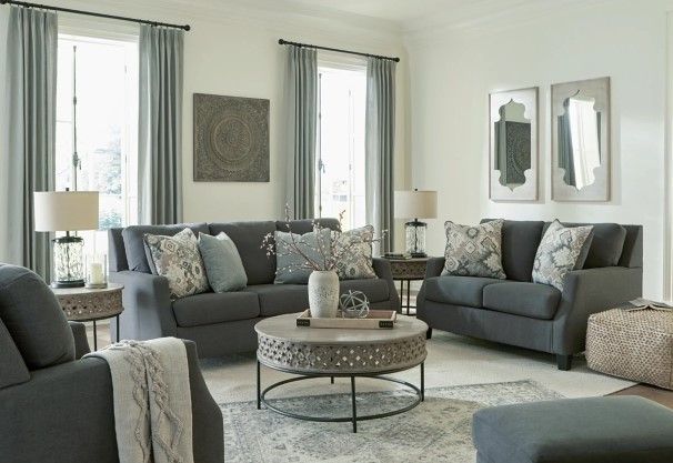 Signature Design by Ashley® Bayonne 2-Piece Charcoal Living Room Chair Set-3