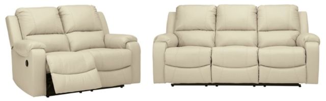 Signature Design by Ashley® Rackingburg 2-Piece Cream Living Room Set with Reclining Sofa-0