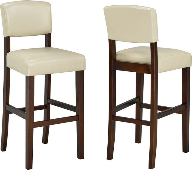 Brassex Inc. 2-Piece Brown/Cream 29'' Bar Stool Set-2