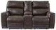 Signature Design by Ashley® Crossplex Smoke Power Reclining Console Loveseat with Adjustable Headrest-2