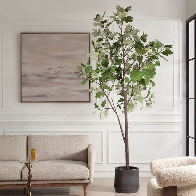 Uttermost® Eden Charcoal Black/Green Potted Fig Tree-2