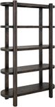 International Furniture Direct Black Balam Stained Dark Bookcase-0