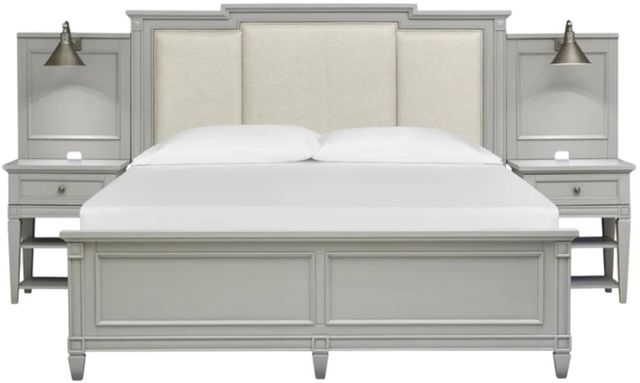 Magnussen Home® Glenbrook Natural/Pebble King Upholstered Wall Panel Bed -1