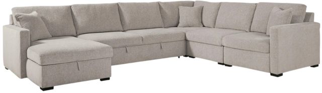 Benchcraft® ModMax Luxe 5-Piece Flint Left-Arm Facing Sectional with Storage Chaise and Pop Up Sleeper-0