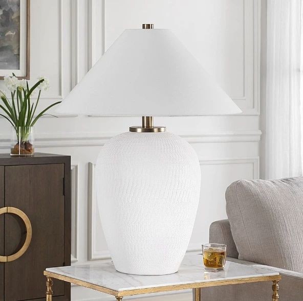 Uttermost® Merriton Matte White Table Lamp-1