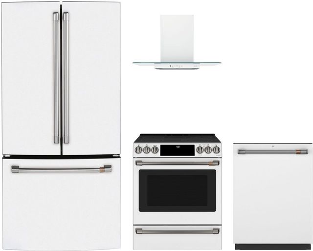 Café™ 4 Piece Matte White Kitchen Appliance Package-0