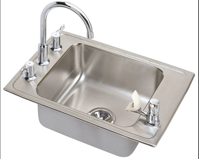 Elkay Lustertone® Classic Lustrous Satin Stainless Steel 31" x 20" x 5" 4-Hole Single Bowl Drop-in Classroom ADA Sink-1