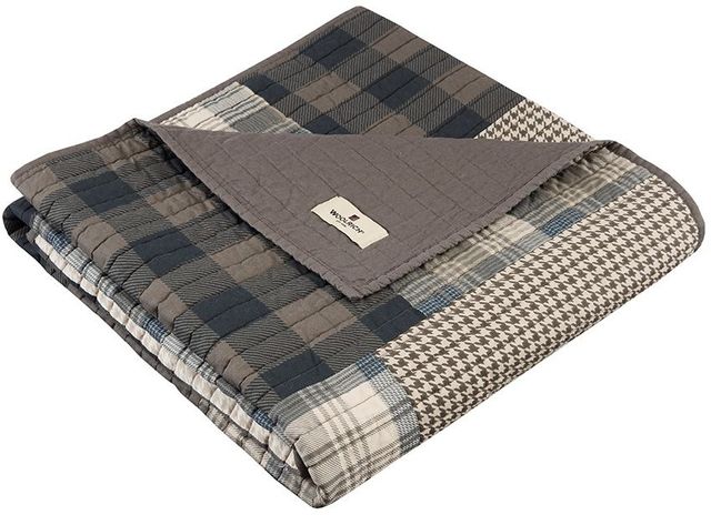 Olliix by Woolrich Taupe Winter Plains Quilted Throw Blanket-1