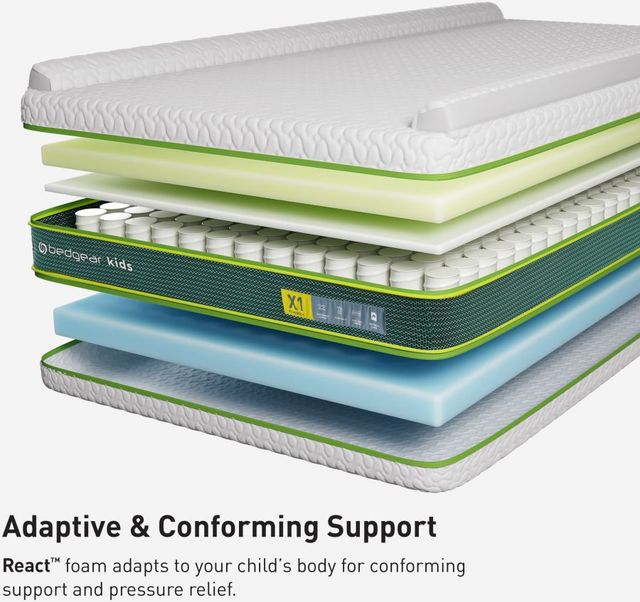 BEDGEAR® X1 Kids Performance® 8" Foam Firm/Soft Tight Top Double-Sided Twin Mattress-2