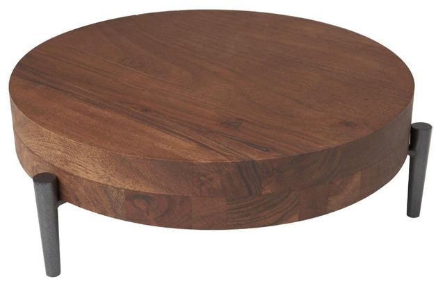 Deco Marche Brown Mango Wood Tray with Black Metal Legs-0
