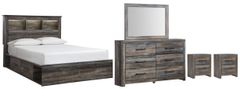 Signature Design by Ashley® Drystan 5-Piece Multi Queen Bookcase Storage Bed Set