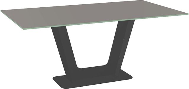 Amisco Customizable Amelia 72" Rectangular Dining Table with 0.5" Taupe Glass Top-0