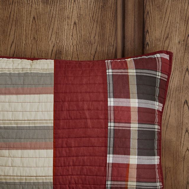 Olliix by Woolrich Valley Red Full/Queen Cotton Oversized Quilt Mini Set-2