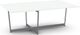 Amisco Customizable Jill White Glass Coffee Table with X-shaped Metal Frame-0