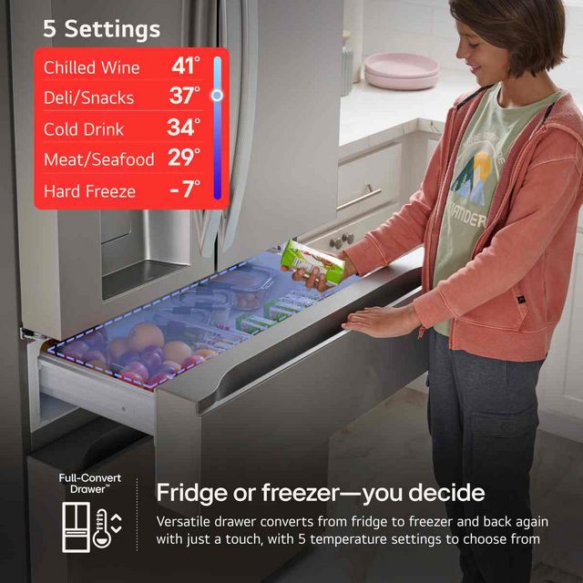 LG 36 in. 28.6 Cu. Ft. PrintProof™ MyColor™ Stainless Steel French Door Refrigerator-6